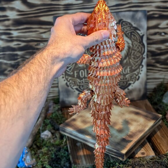 Bearded Dragon Scaled Lizard Reptile Flexible Articulated Fidget Toy 3D Printed - Picture 3 of 6